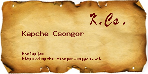 Kapche Csongor névjegykártya